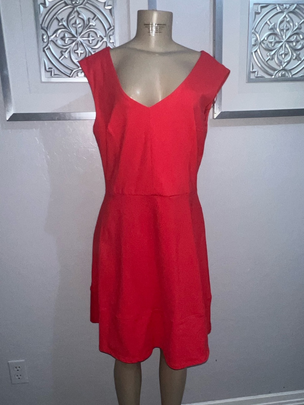 Cynthia Rowley Sleeveless Red V-Neck Mini Dress